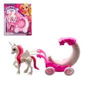Blister Licorne 10 Cm avec Carosse 2 Couleurs Assorties
