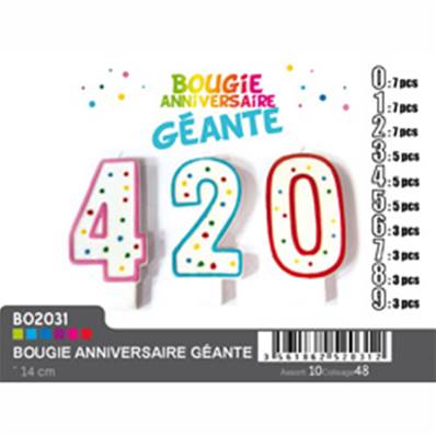 Bougie Anniversaire Chiffre Géante (0 uniquement)