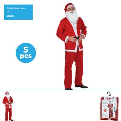 Costume Père Noël 5 Pièces