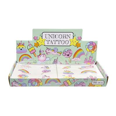 Feuille de Tatouage Licorne 12 x 11,5 Cm