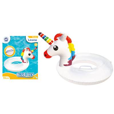 Bouee Licorne Transparente 55 cm