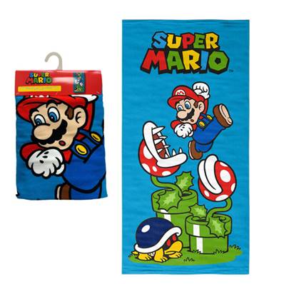 Serviette de Plage Mario Nintendo 70 x 140 Cm 100% Microfibres