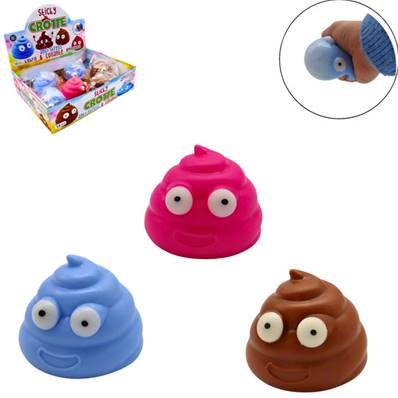 Crotte Antistress Sticky 6,5 Cm 3 Couleurs Assorties