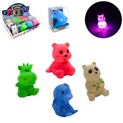 Veilleuse Animal 8-9 Cm avec Piles 4 Modèles Assortis
