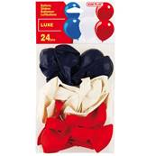 Sachet 24Ballons Bleu Blanc Rouge