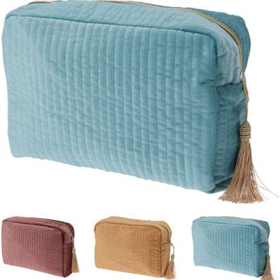 Sac de Toilette Coton Soie 3 Assortiements 18 x 27 x 8 Cm