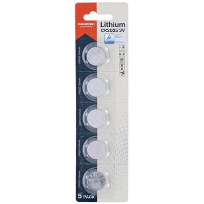 Blister GRUNDIG Pile bouton CR2025 5 pièces