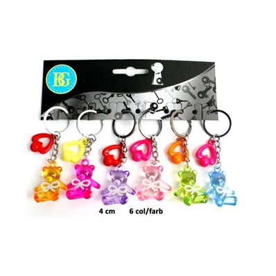 Porte Clefs Animal Ours Cristal Noeud Strass
