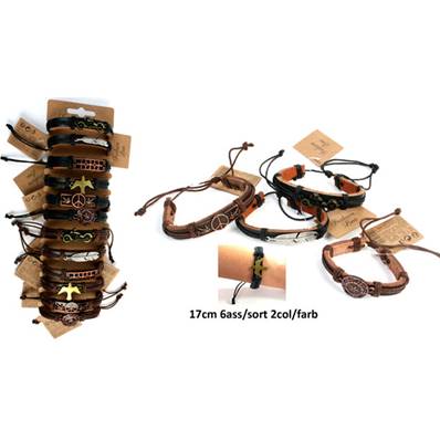Bracelet Plaque Métal Cuir 17 Cm
