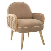 Fauteuil Cannage Enfant Taupe