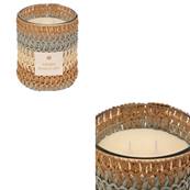 Bougie Parfumée Zaya 470 g Pot Verre et Fibres Naturelles Ambre