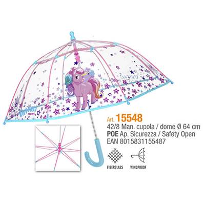 Parapluie Manuel 42 Cm Licorne Transp