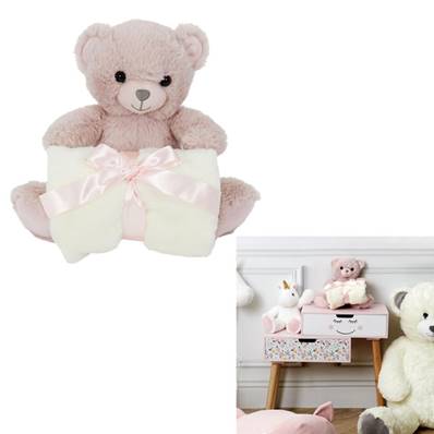 Peluche Ours 20 Cm Plaid 70 x 70 Cm