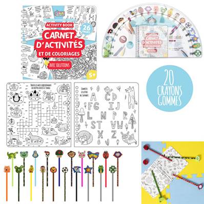 Cahier d'Activites Crayon x20 - gomme x 20