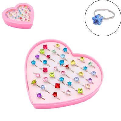 Boite Coeur Bagues Pierre Ajustables