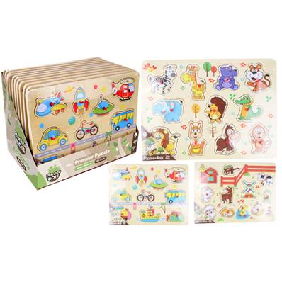 Puzzles Bois Animaux ou Veh. 30x 22.5
