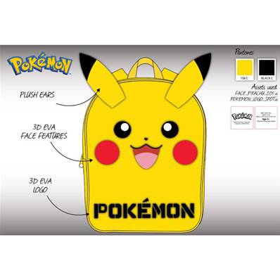 Sac à Dos Pikachu Pokémon avec Oreilles 3D