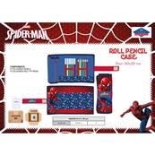 Trousse Enroulable Spiderman avec 6 Feutres et 6 Crayons 30 x 20 Cm