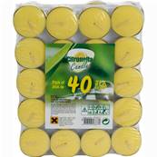 Bougies Chauffe-Plat Citronelle 40 Pièces