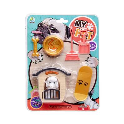 Blister Chien en Cage avec Accessoires