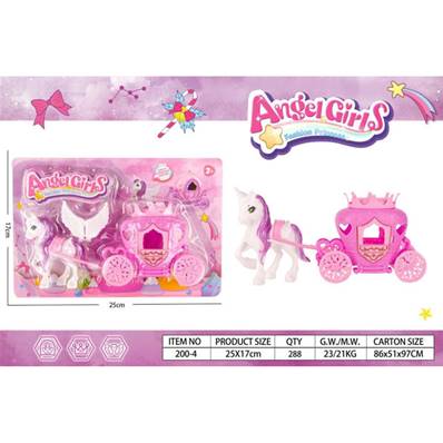 Blister Licorne avec Carrosse 25 x 17 Cm