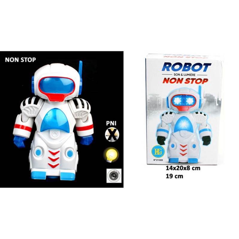 Robot Non Stop Sons et Lumiere 19 cm