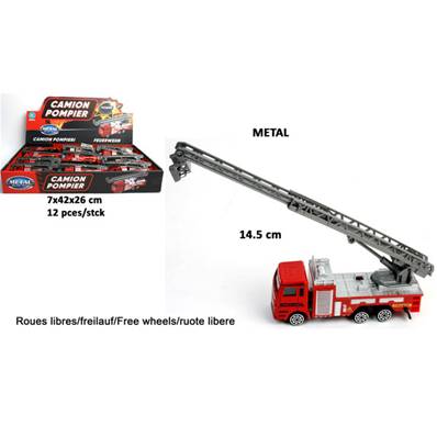 Camion Pompier Metal 14.5 cm + Echelle