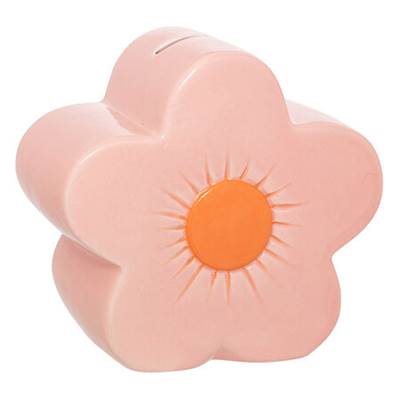 Tirelire Fleur 13 x 7.5cm Céramique Rose 