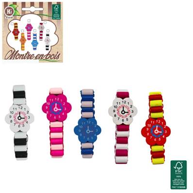 Montre Bois 7 Cm 6 Assortiments