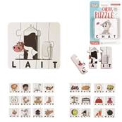 Carte Puzzle Mots 12 x 9 x 10 Cm Blanc