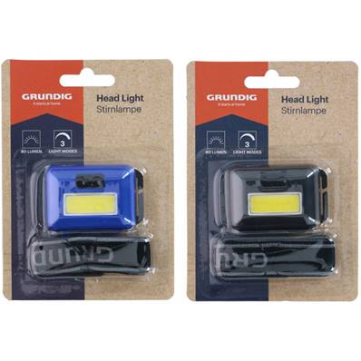 Blister Lampe Frontale COB 2W 80 Lumens GRUNDIG
