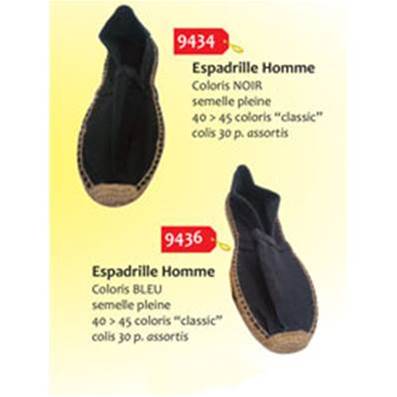 Espadrille Homme 40-45 Semelle Pleine