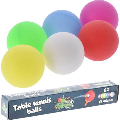 Boite 6 Balles Ping Pong Couleurs