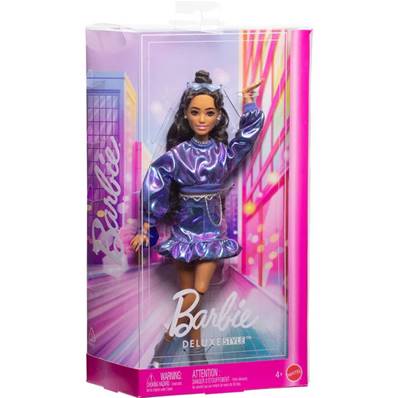 Barbie Poupée Deluxe Style Métallisée Bleu