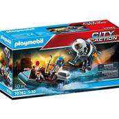 PLAYMOBIL - Policier Avec Reacteur Dorsal & Canoe