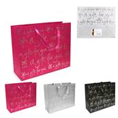 Sac Cadeau Motif Argent 32 x 26 Cm