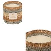 Bougie Parfumée Zaya 1400 g Pot Verre et Fibres Naturelles Ambre