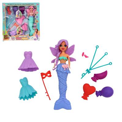 Boite Poupée Sirène Aarticulée 20 Cm 3 Modèles Assortis