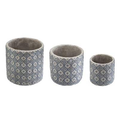 Cache Pot Ciment Rond x 3