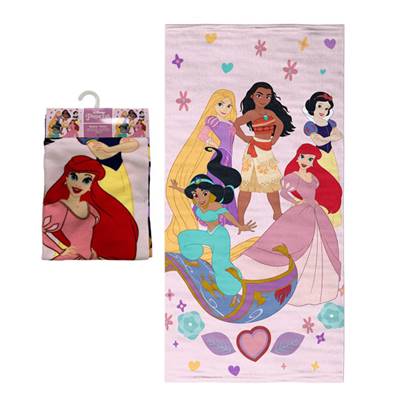 Serviette de Plage Disney Princesse 70 x 140 Cm 100% Microfibres