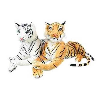 Peluche Tigre Blanc ou Marron 80 Cm