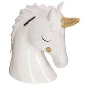 Tirelire en Dolomite Tête Licorne H16 Cm