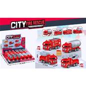 Présentoir 12 Camions Fire Trucks 4 Assortiements 12,5 x 4,5 x 6 Cm