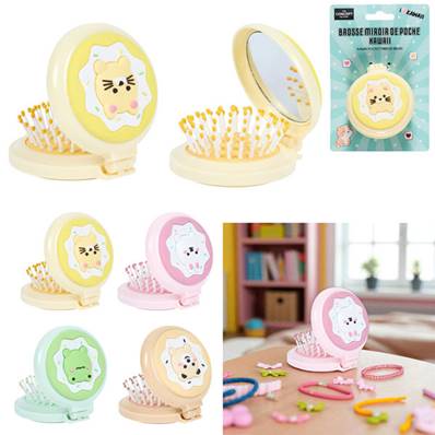 Brosse Miroir de Poche KAWAII 