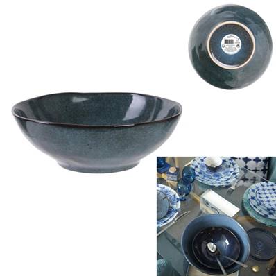 Bol 80cl  D19.5cm H7cm Bleu "Gres du Temps" 