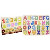 Puzzles Bois Alphabet ou Chiffres 20 x22.5