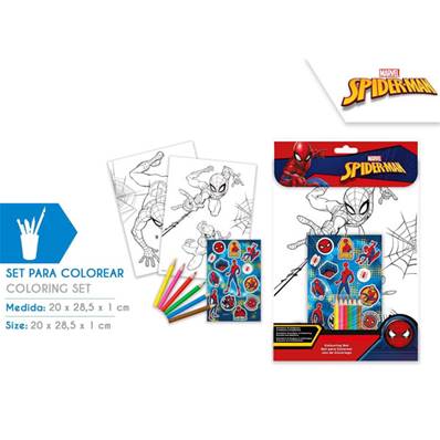 Set De Coloriage Spîderman + Stickers 