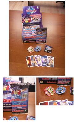 2 toupies BEYBLADE à construire + 5 stickers