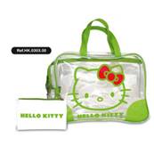 Sac Plage Moyen Modèle Vert HELLO KITTY 32 x 23 Cm 