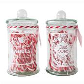 Bonbonniere avec Candy Canes 2 Assortis 11,5 x 11,5  x 21,2 Cm